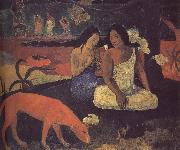 Paul Gauguin Happy Woman painting